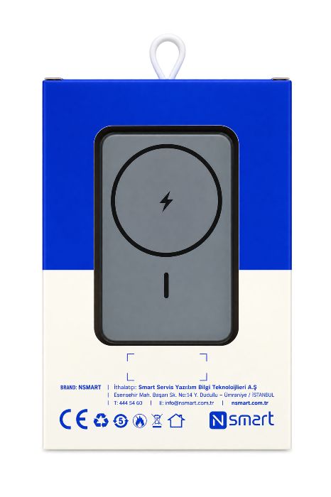 Resim Nsmart W71 5000mah 15w Manyetik Wireless Powerbank - Gri