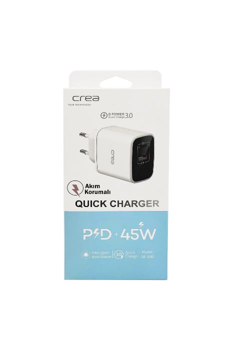 Resim Crea Gf-u48 Pd Quick Charger 45w Qc+pd Usb Hızlı Şarj Adaptörü